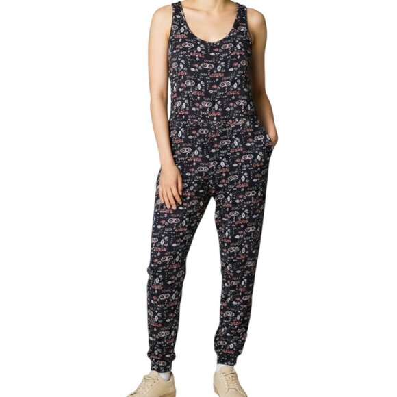 Acemi Junior's Black Floral Sleeveless Jumpsuit Size S - Picture 1 of 12
